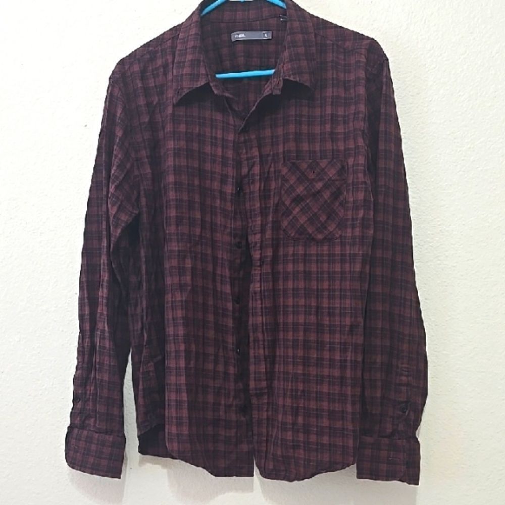 Vince Plaid Mens Shirt L‎